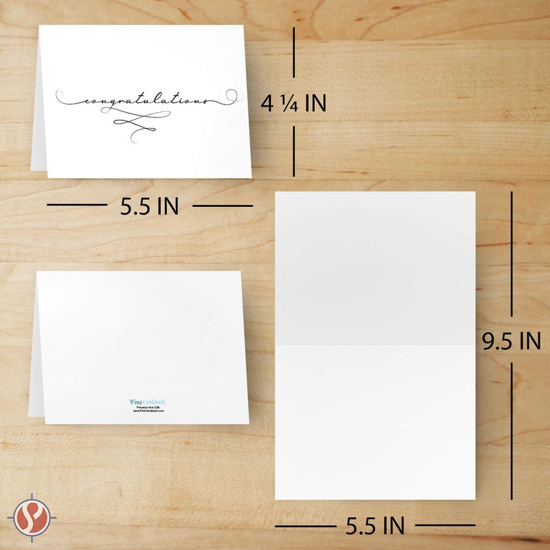 S Superfine Printing Congratulations Greeting Cards and Envelopes â€“ Congrats Class of 2025 Graduation, Wedding, Engagement, Job Promotion, Baby Shower and Celebration Success Achievement â€“ 4.25" x 5.5" â€“ 25 per Pack - Image 5